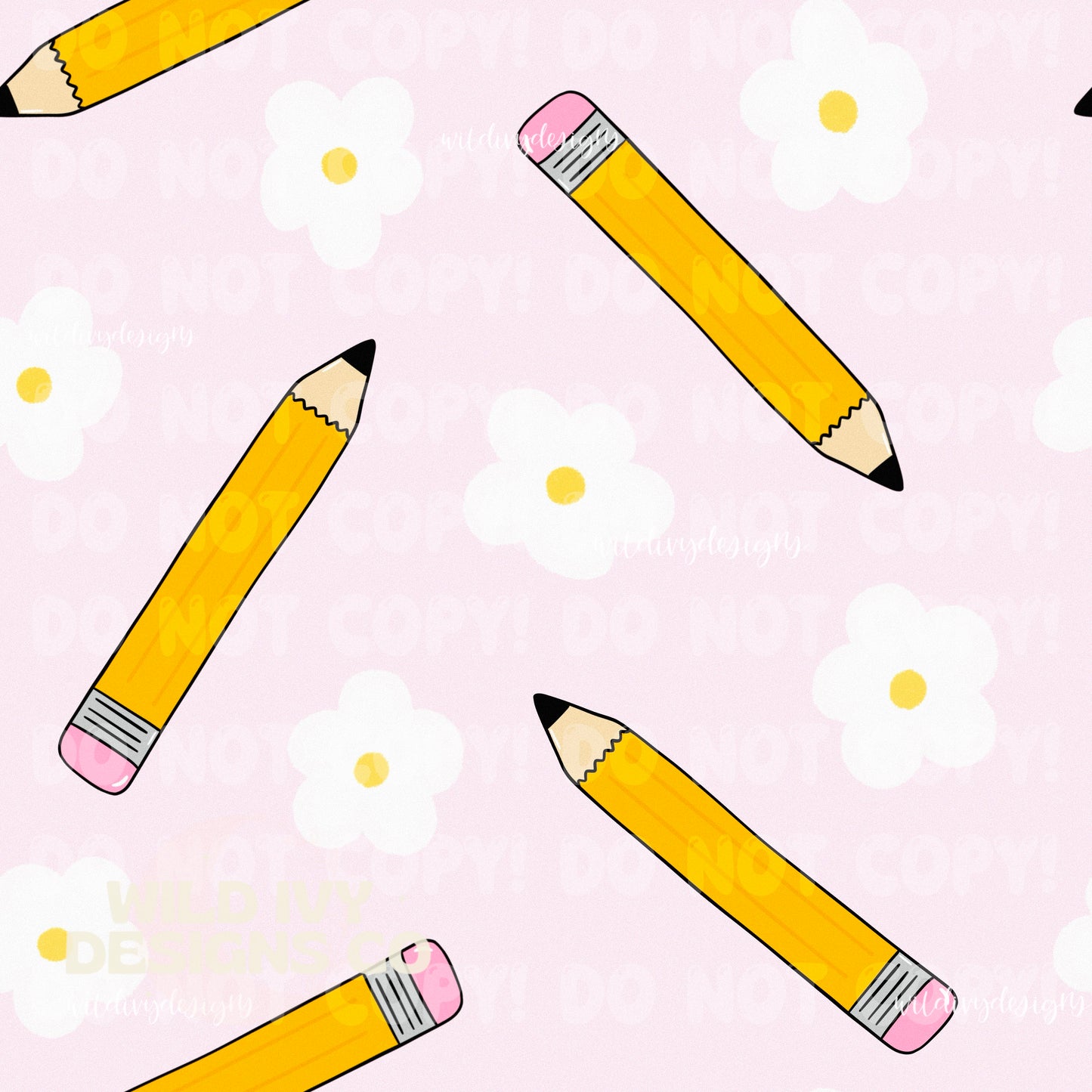 Pink Daisy Pencils