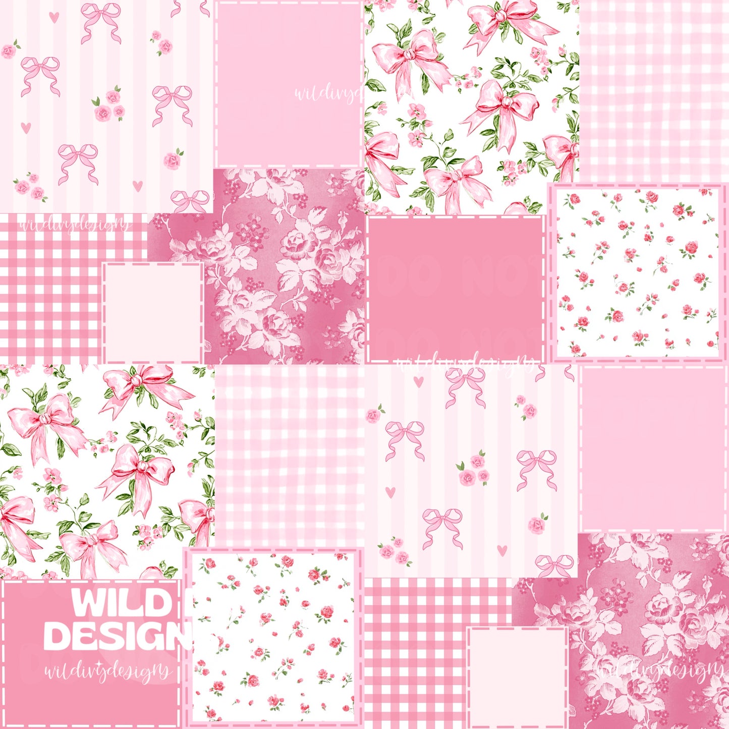Pink Spring Bows Patchwork
