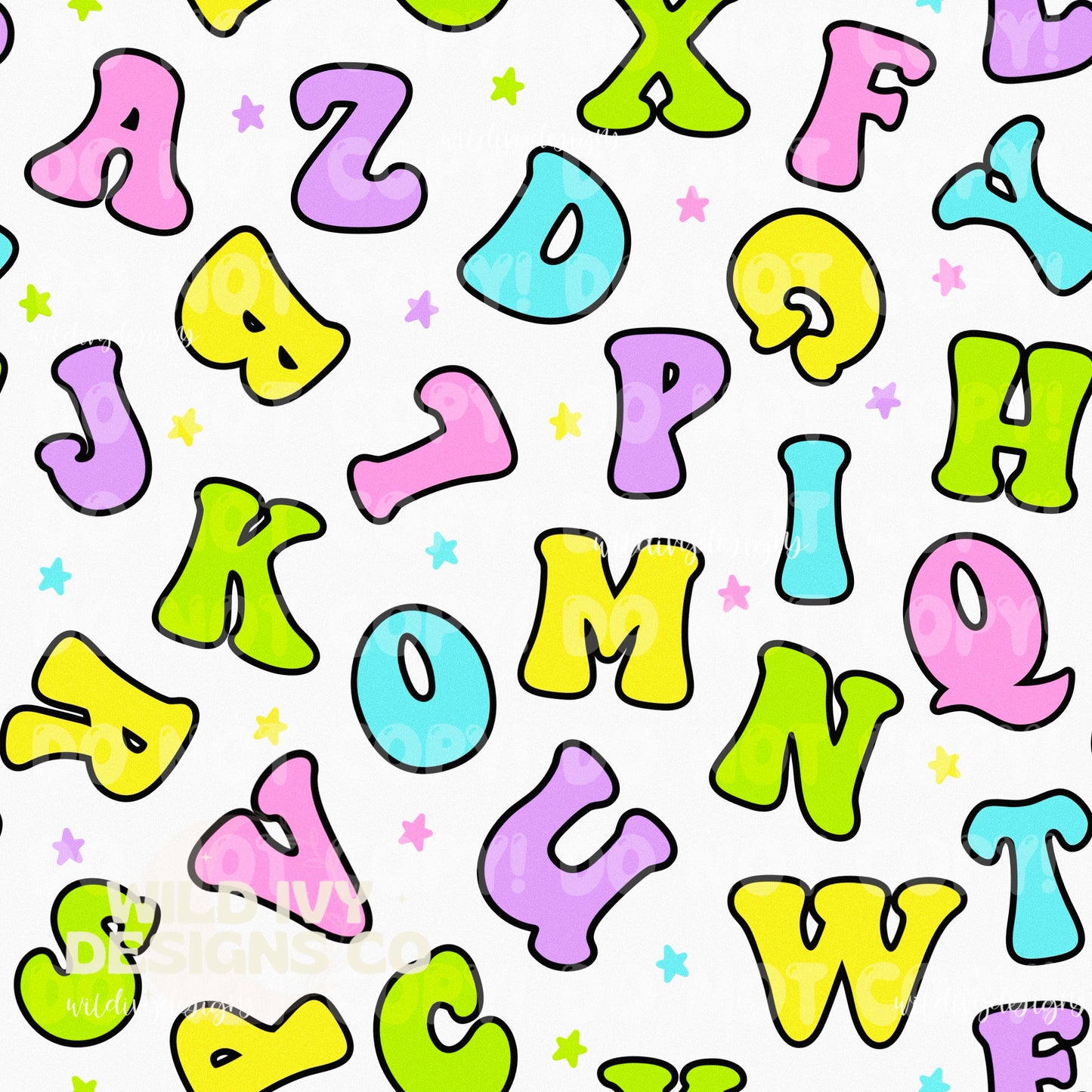 Colorful ABC’s (Black Outline)