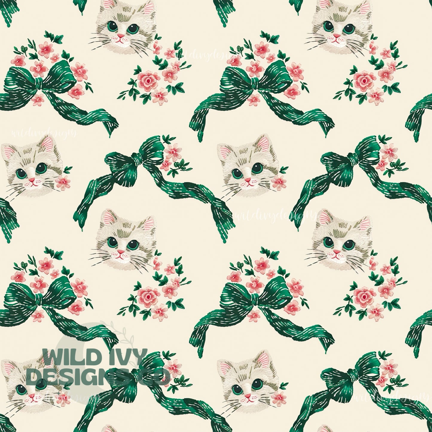 Spring Coquette Green Kittys 1