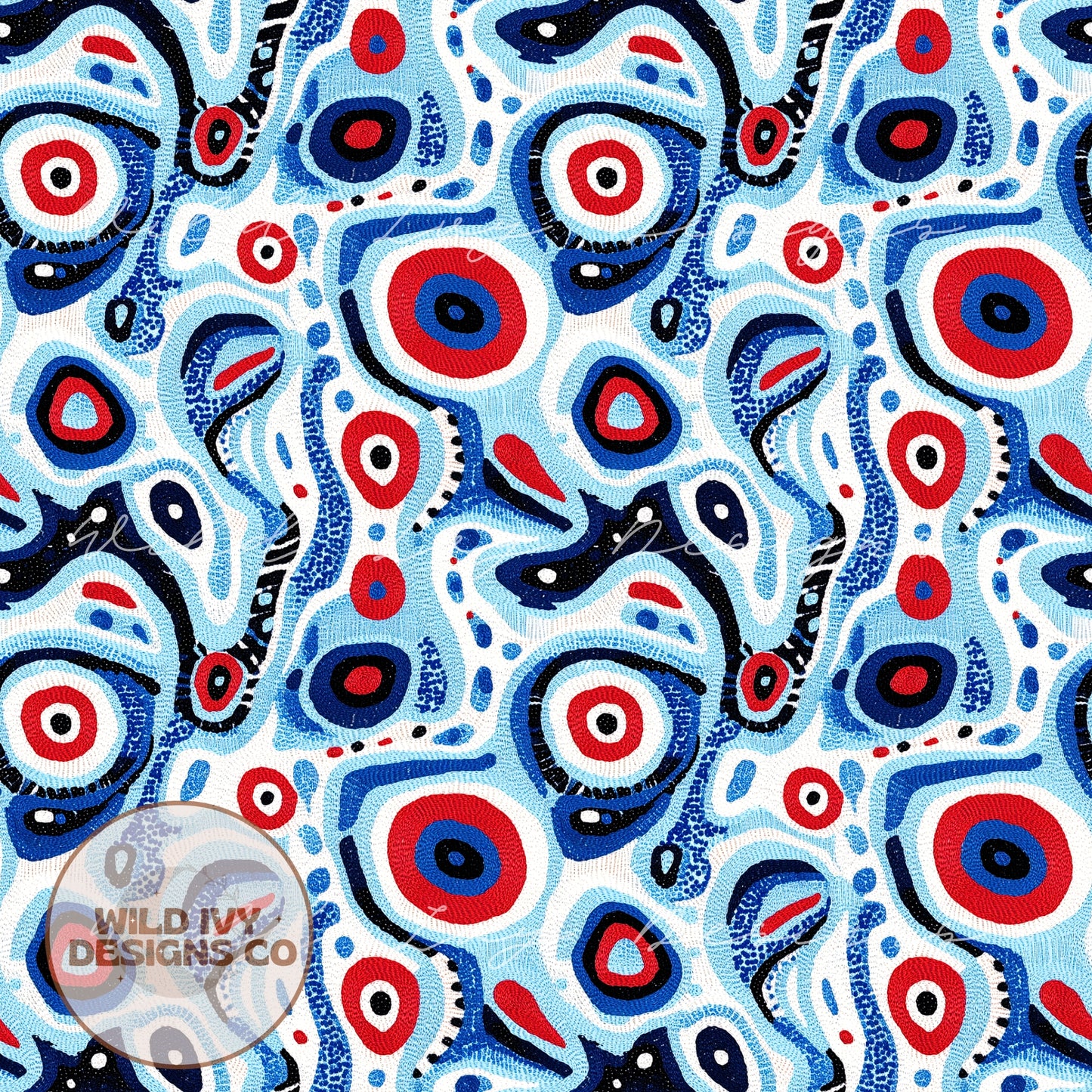 RWB Retro Circle Waves