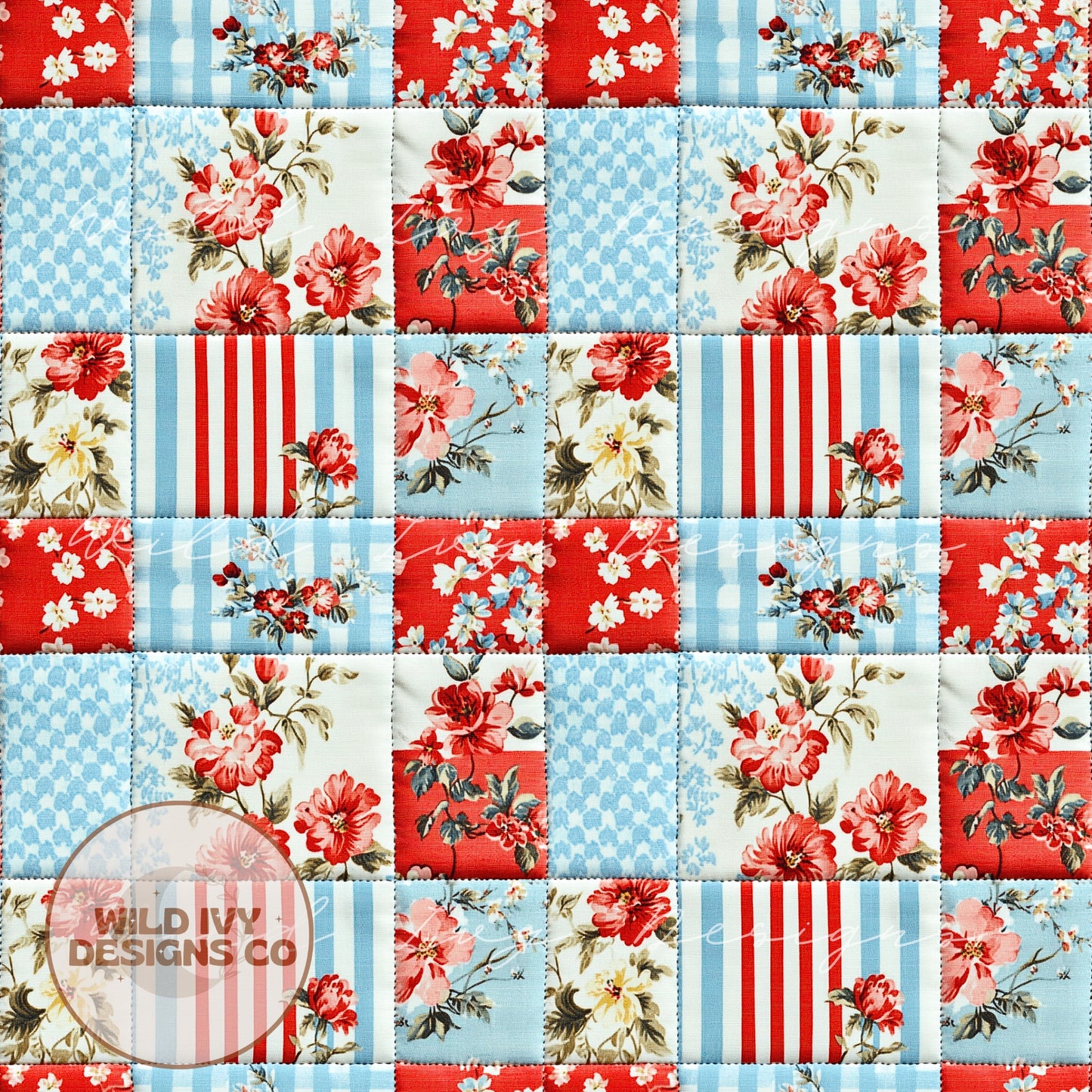 Shabby Chic RWB Patchwork
