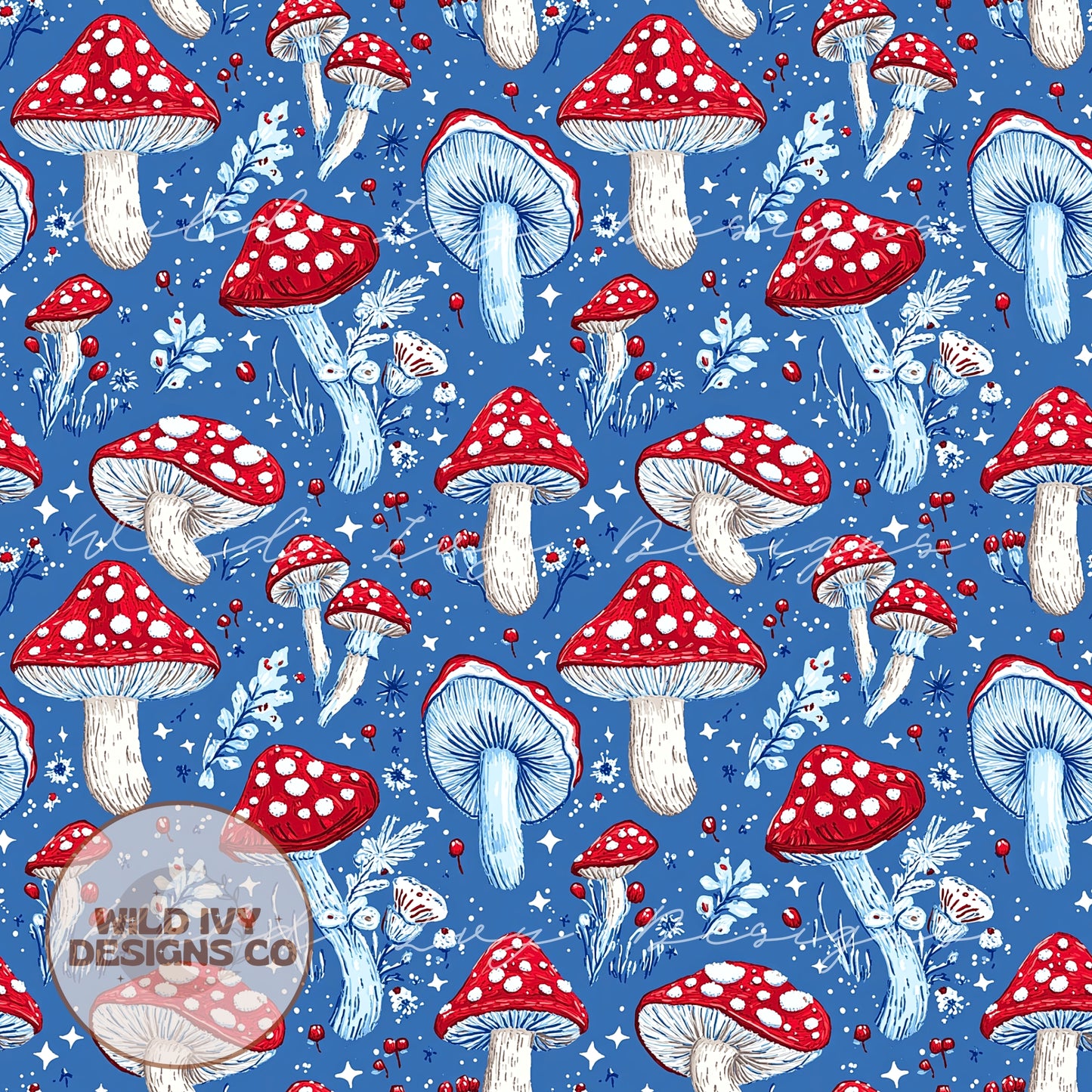 RWB Embroidery Mushies