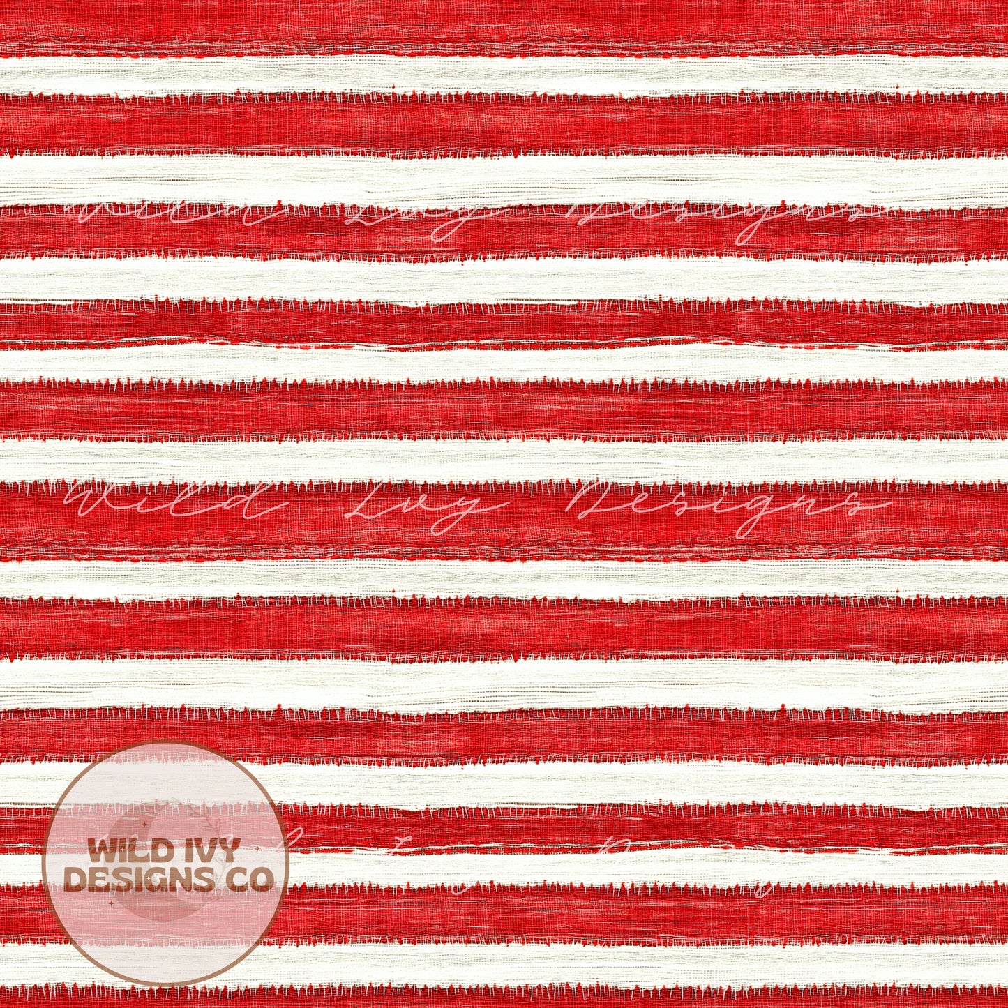 Red & White Fabric Stripes