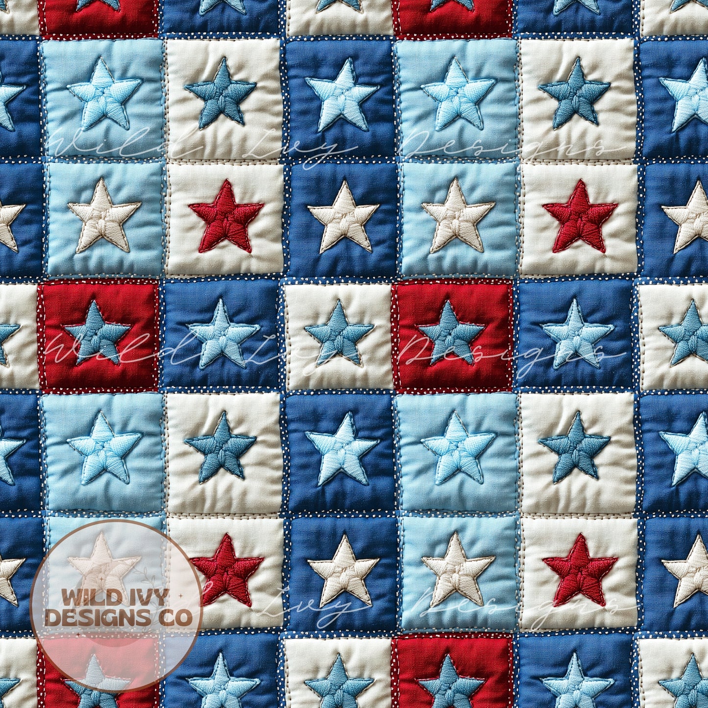 RWB STAR Quilt Patchwork