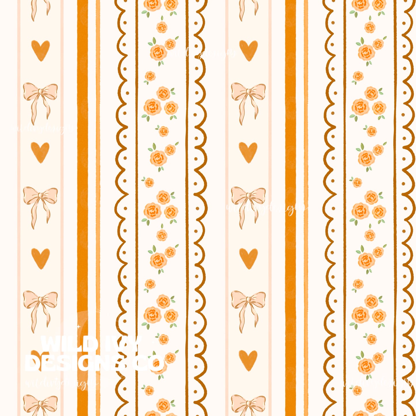 SPRING ORANGE COQUETTE STRIPES