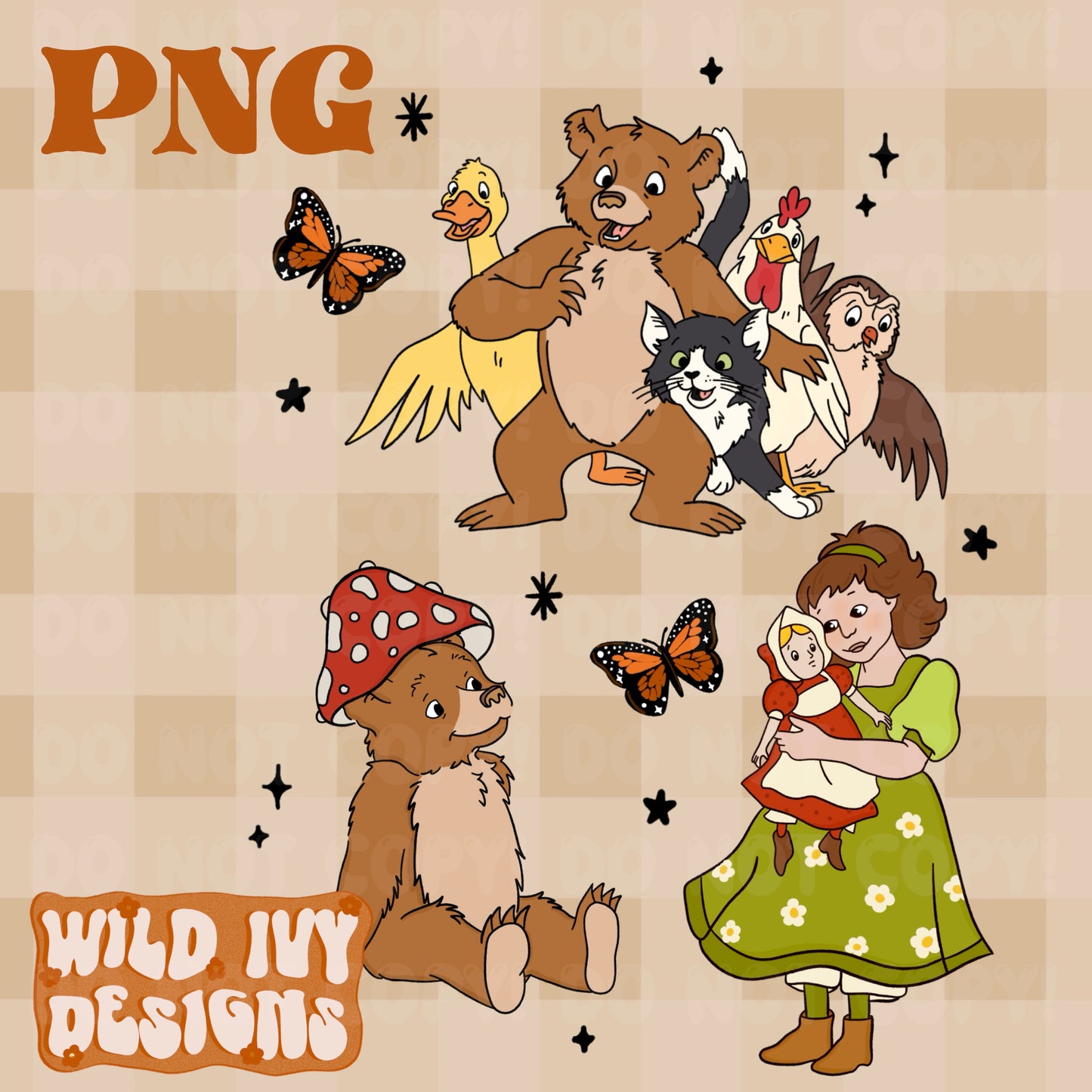 FALL BEAR & FRIENDS PNG