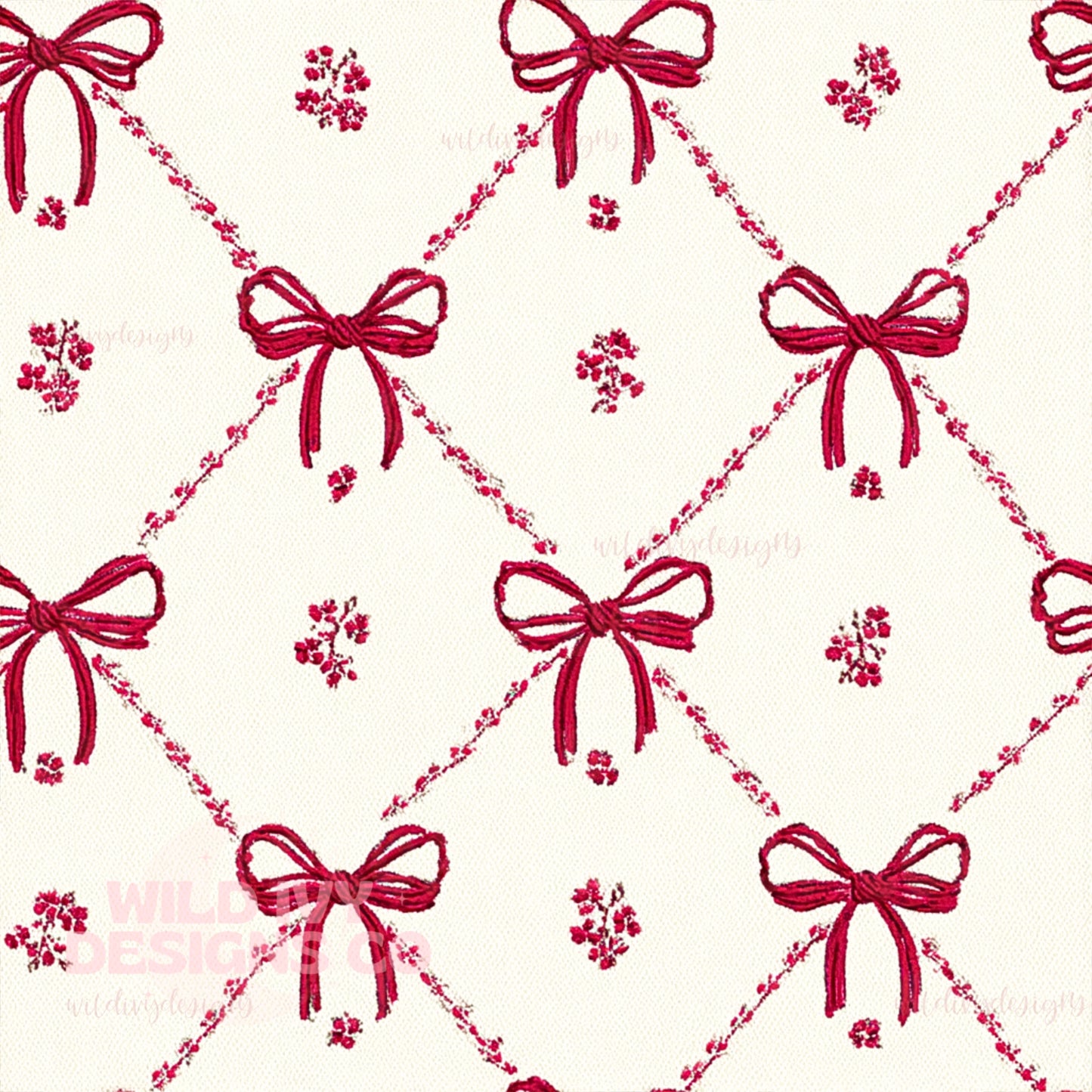 Embroidery Red Bows