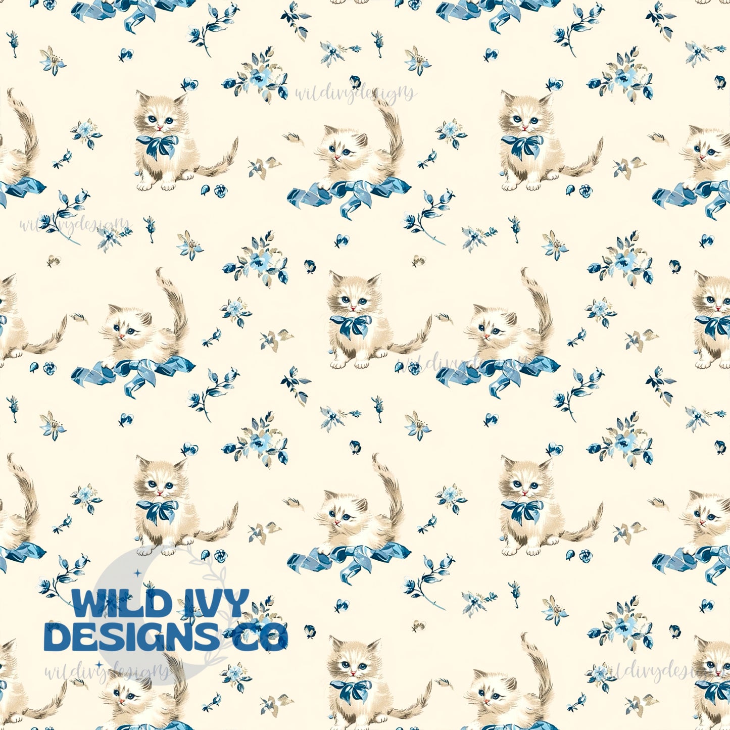 Vintage Kittys Blue 3