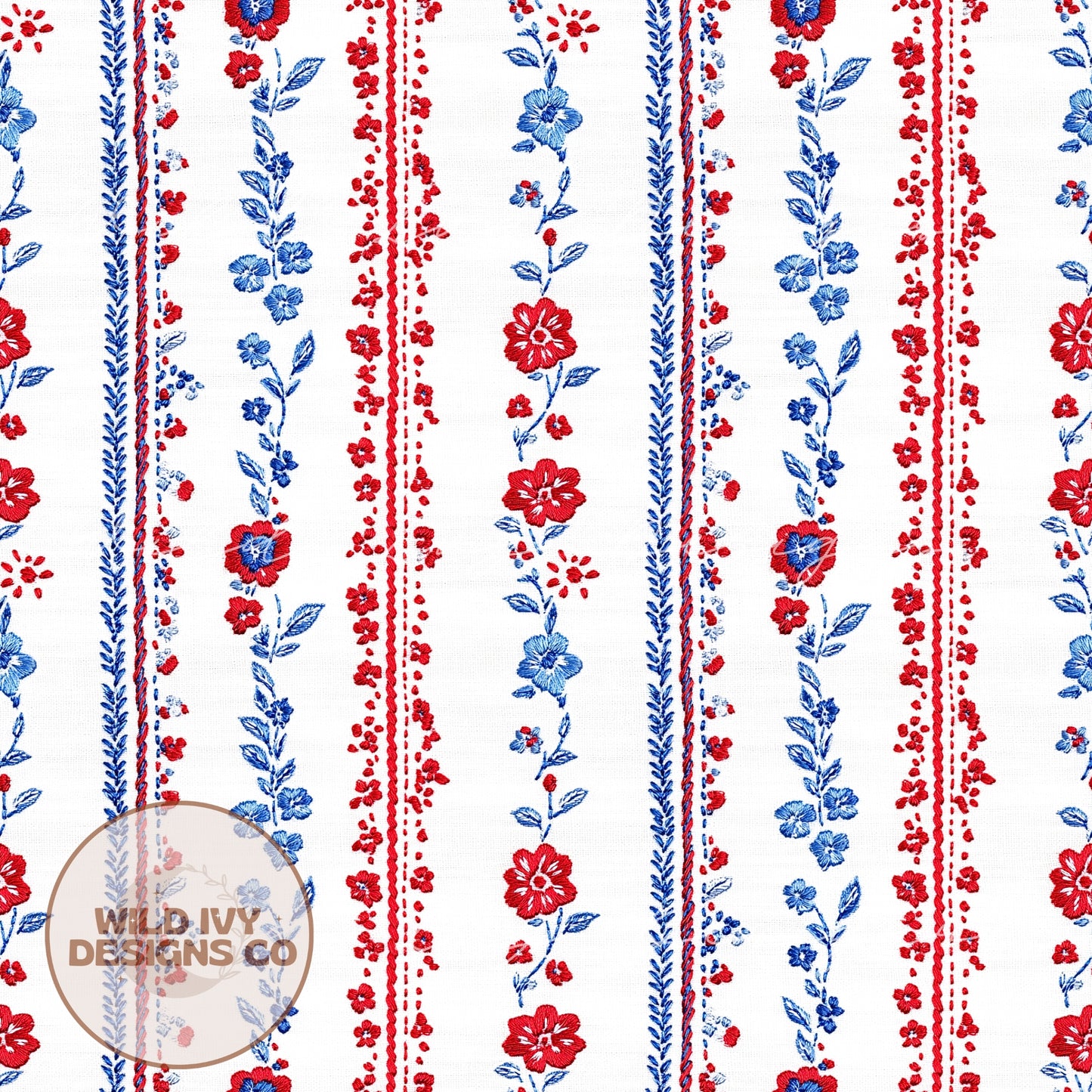 RWB Vintage Embroidery Stripes