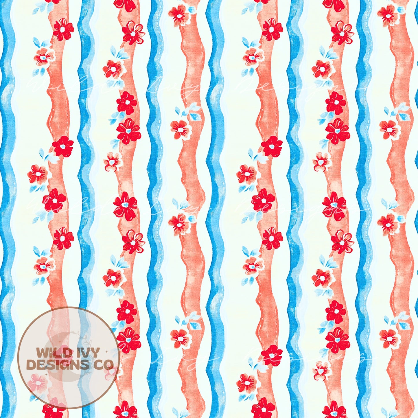 RWB Retro Floral Waves