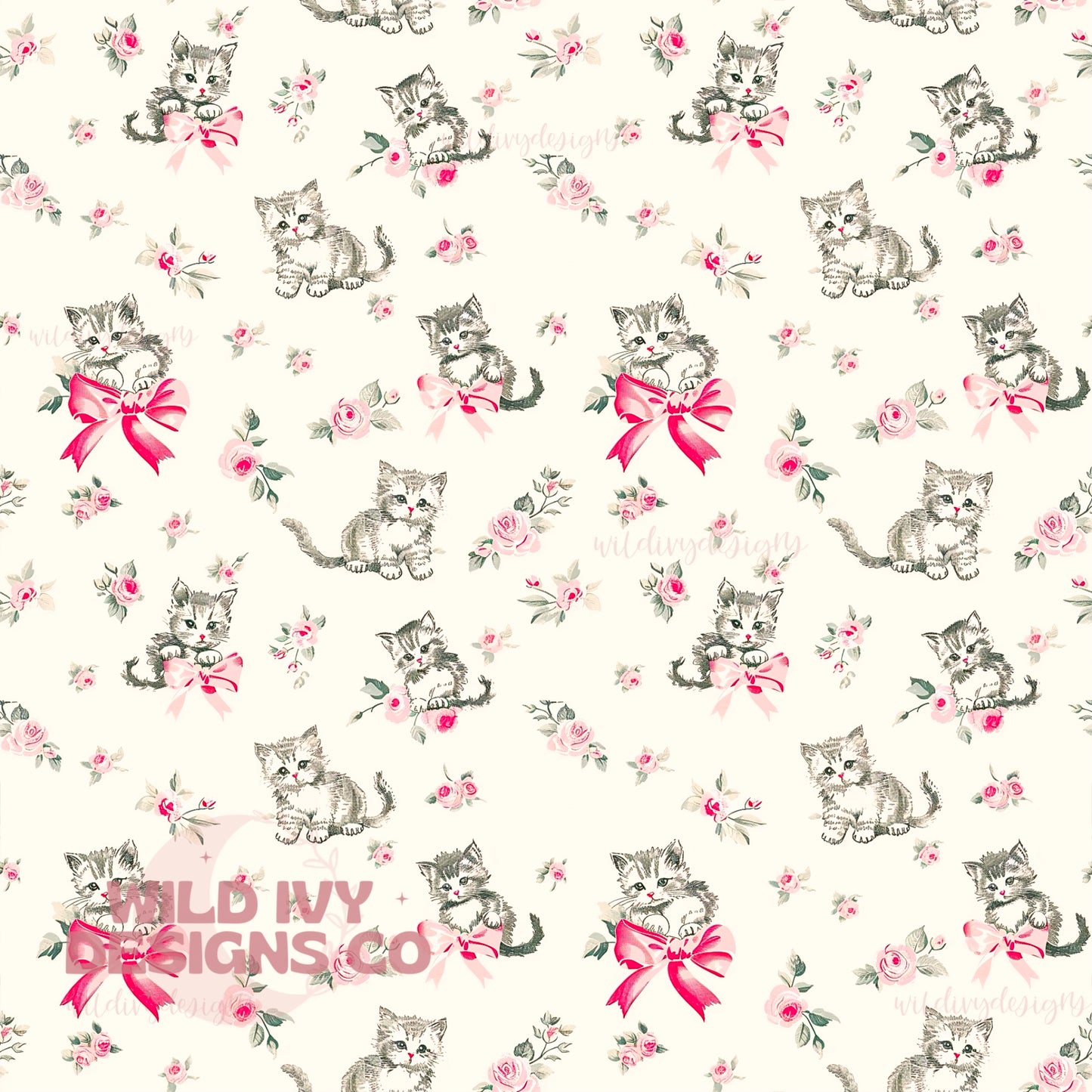 Vintage Pink Coquette Kittys