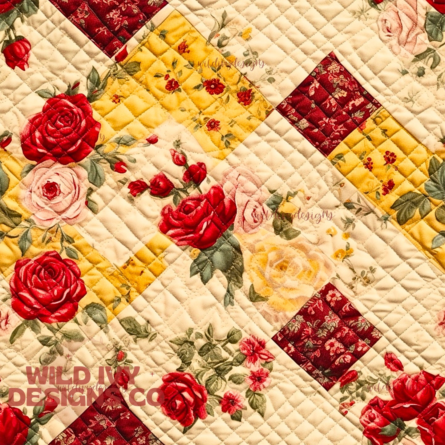 Red and Yellow Rose Quilt