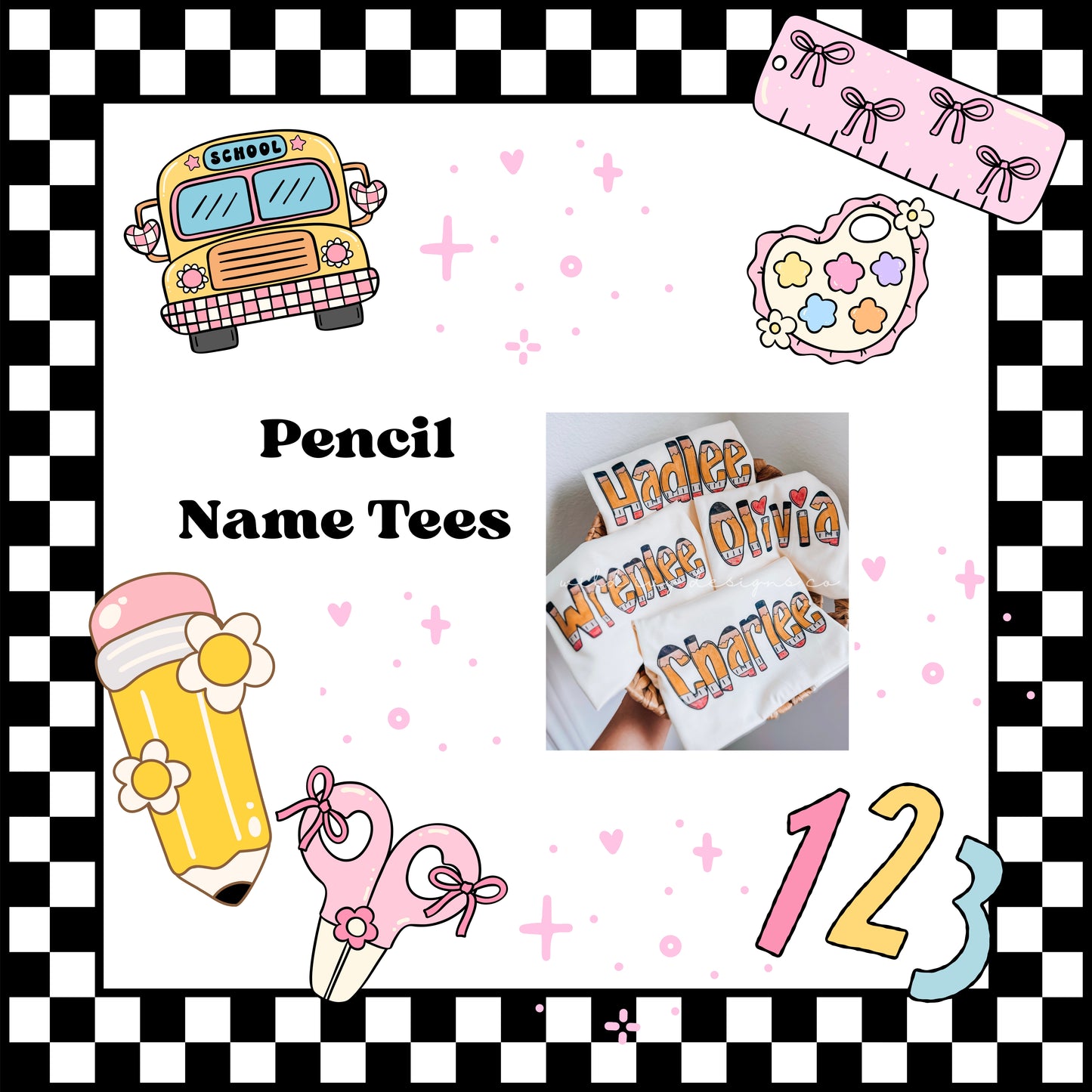 Pencil Name Tees