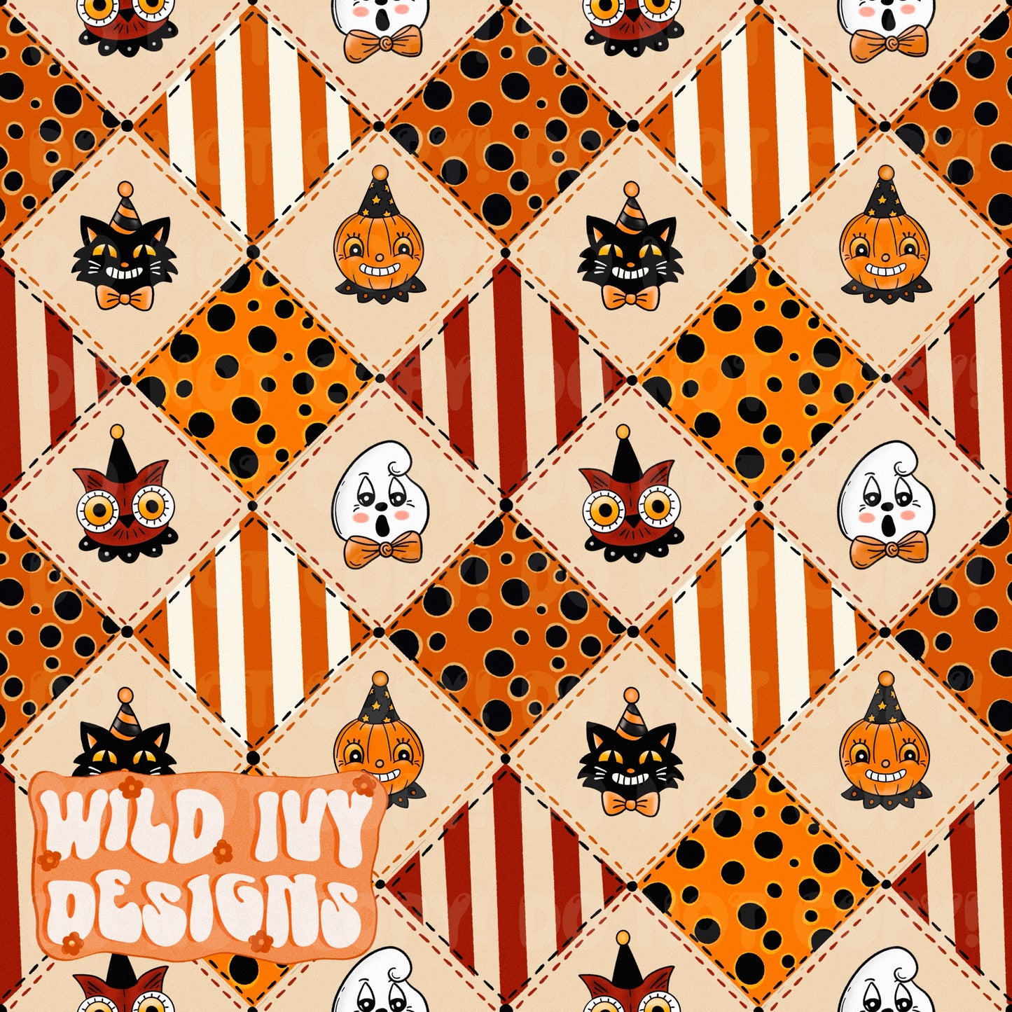 VINTAGE HALLOWEEN DIAMOND PATCH