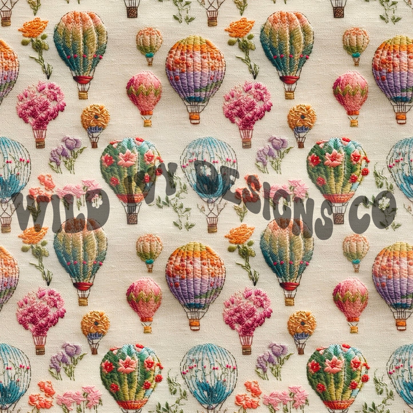 Vintage Floral Hot Air Balloons