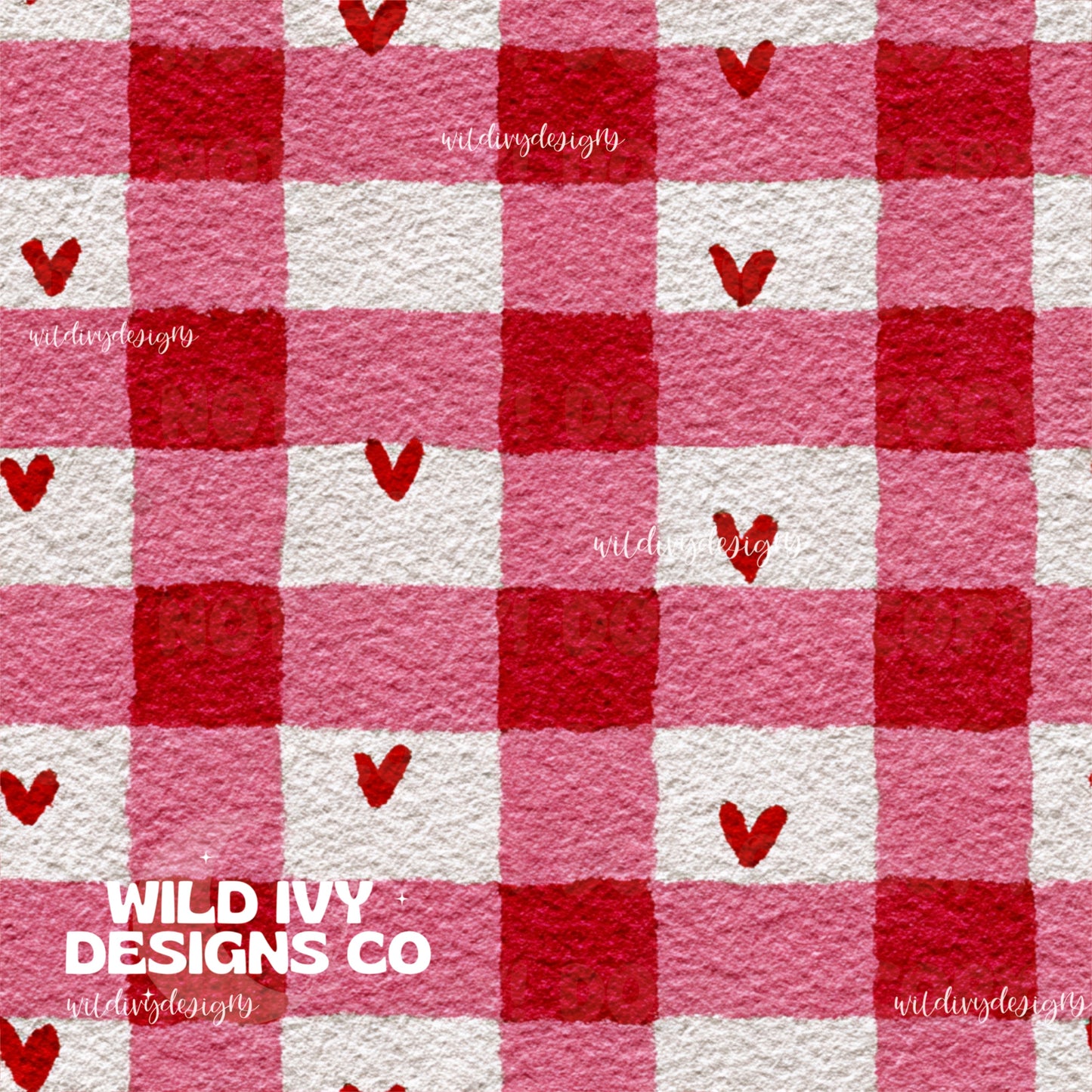 Textured Heart Gingham