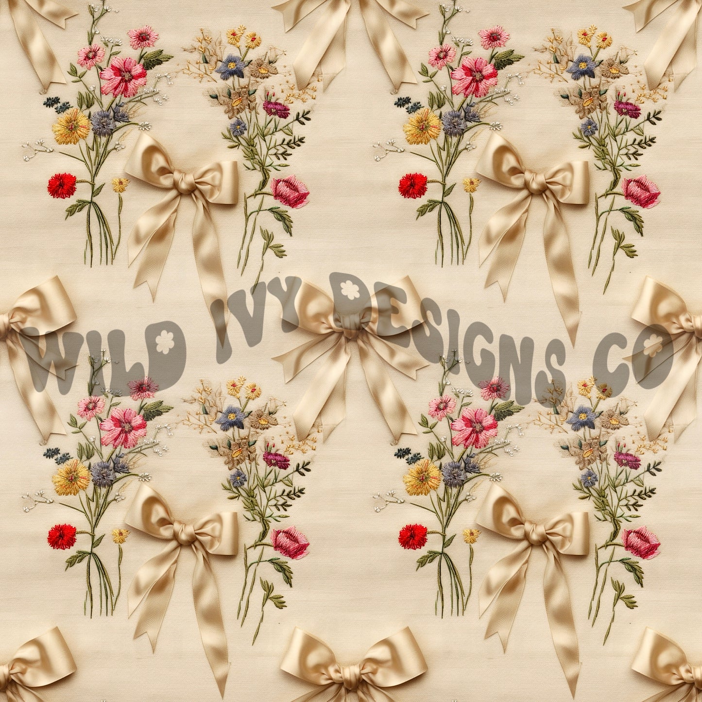 Embroidery Vintage Ribbon Bouquets