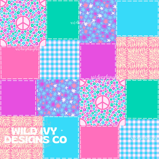 Groovy Vibrant Peace Summer Patchwork