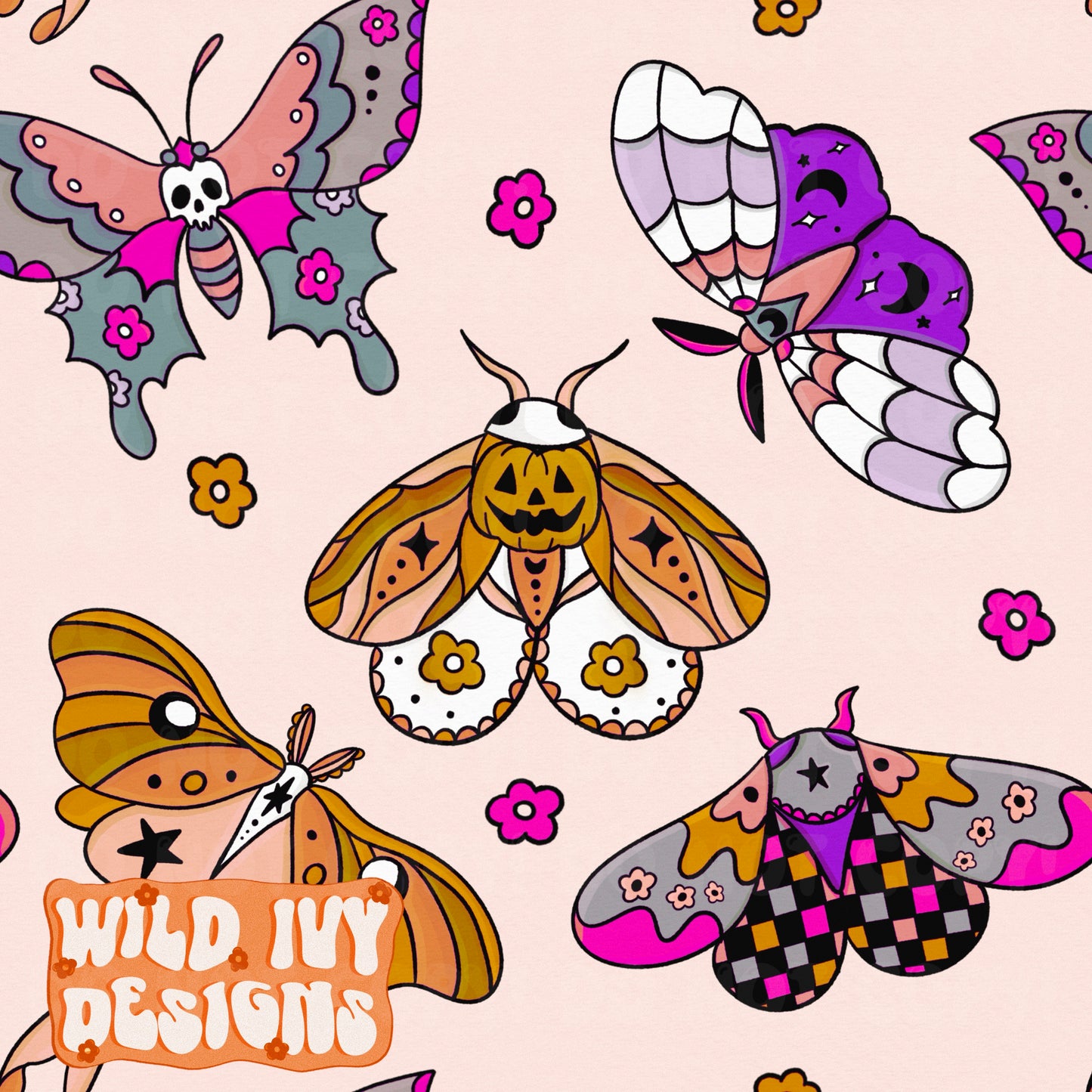 SPOOKY MOTHS (4 COLORS)