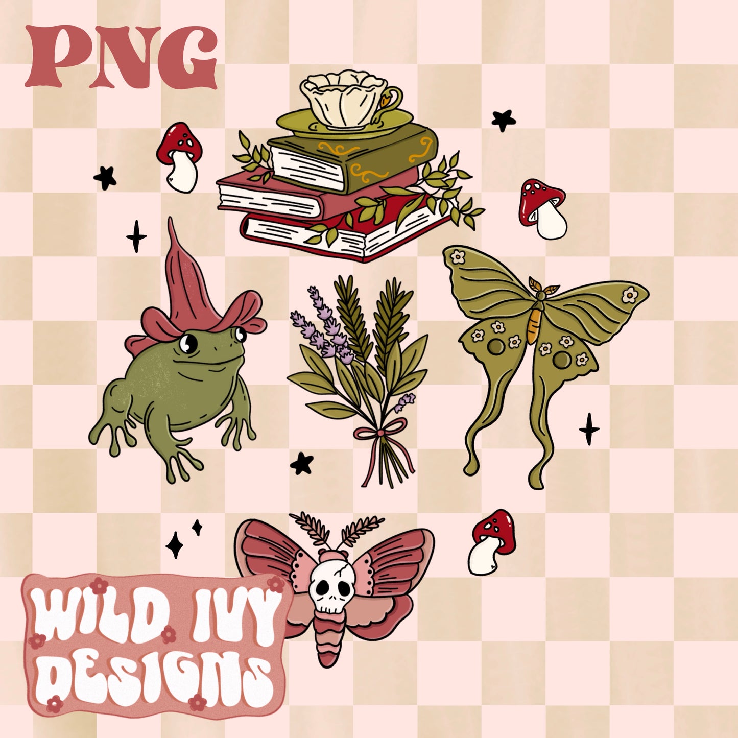 FROGS & MOTH PNG