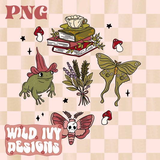 FROGS & MOTH PNG