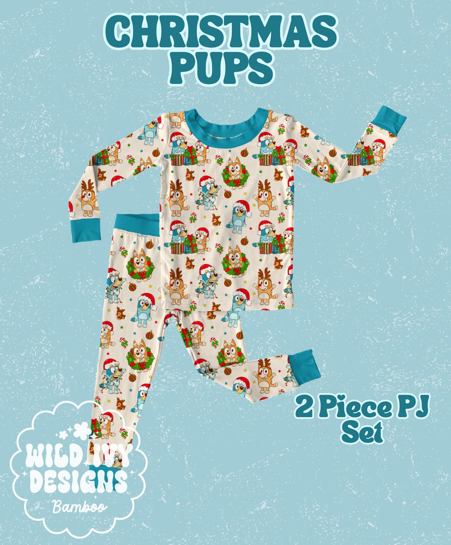 CHRISTMAS PUPS 2 PIECE SETS