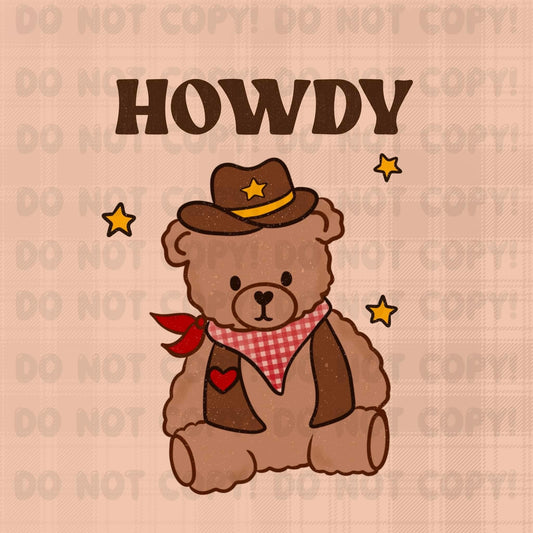 Howdy Bear PNG (Red)