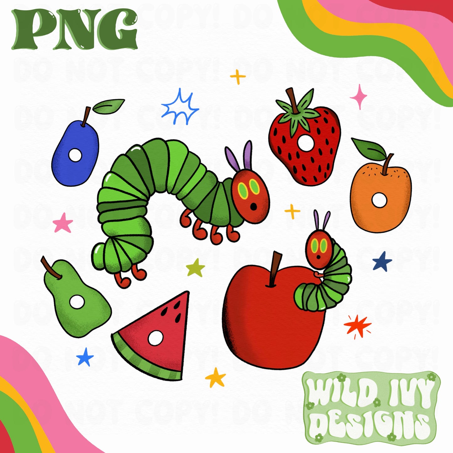 RAINBOW CATERPILLAR PNG