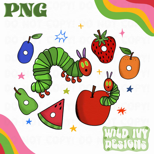 RAINBOW CATERPILLAR PNG