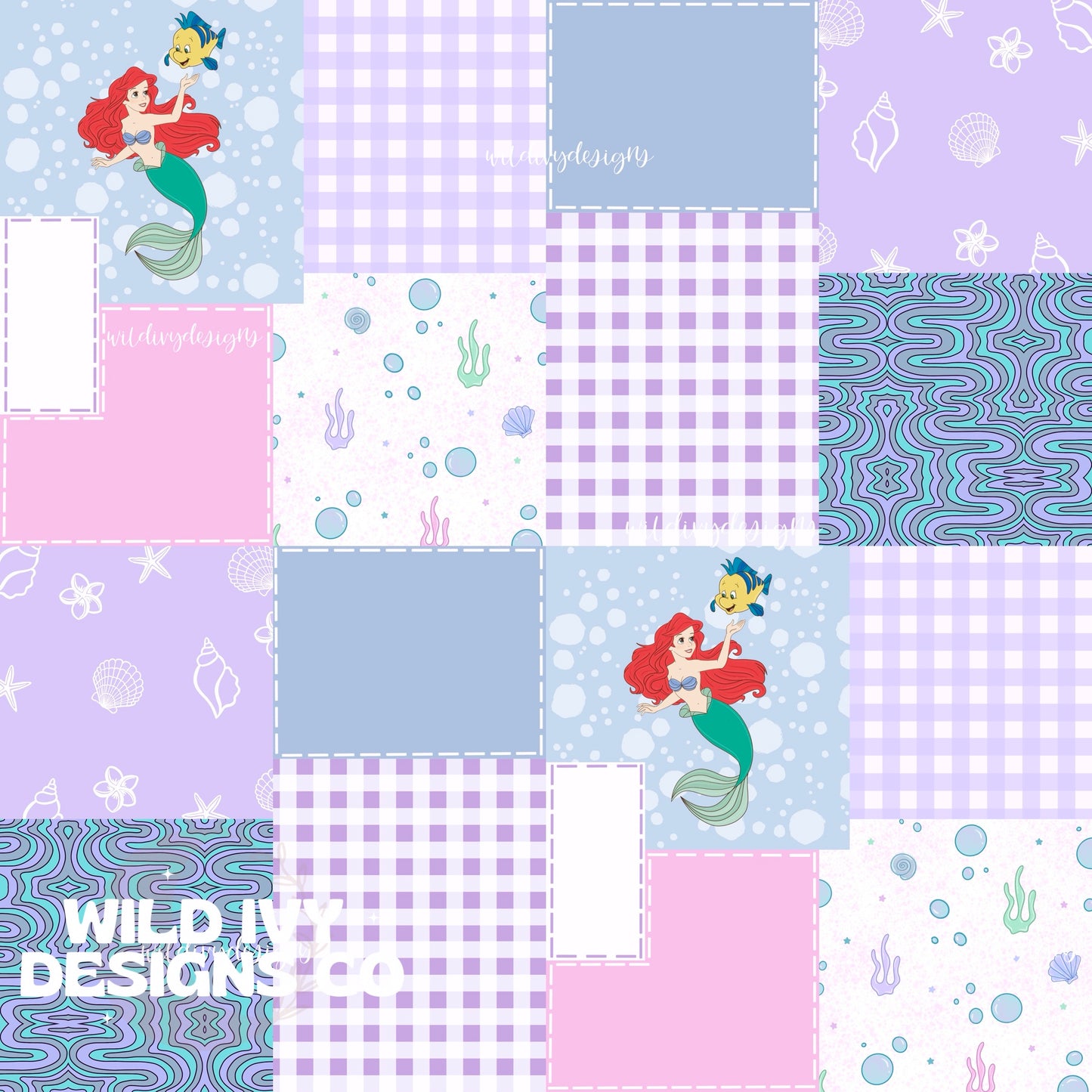 Bright Mermaid Princess Patchwork