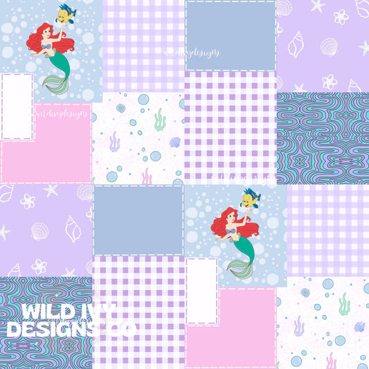 Bright Mermaid Princess Patchwork