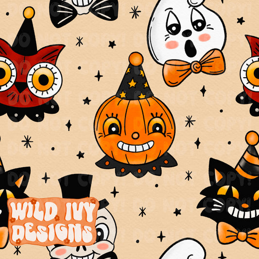 VINTAGE HALLOWEEN CHARACTERS (4 COLORS)