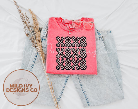 XOXO black checks
