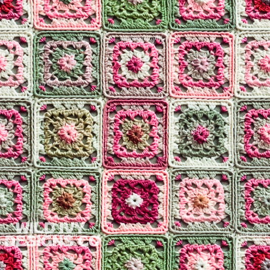 Pinks & Greens Granny Square Crochet