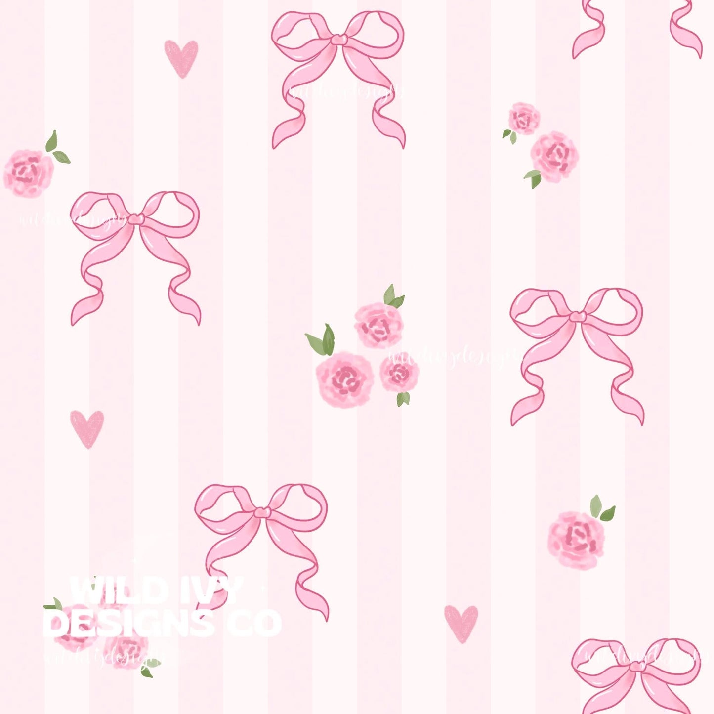 Spring Pink Bow Cords (stripes & regular)