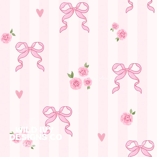 Spring Pink Bow Cords (stripes & regular)