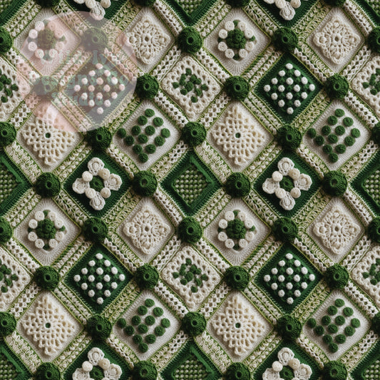 Embroidery Green Diamond Crochet