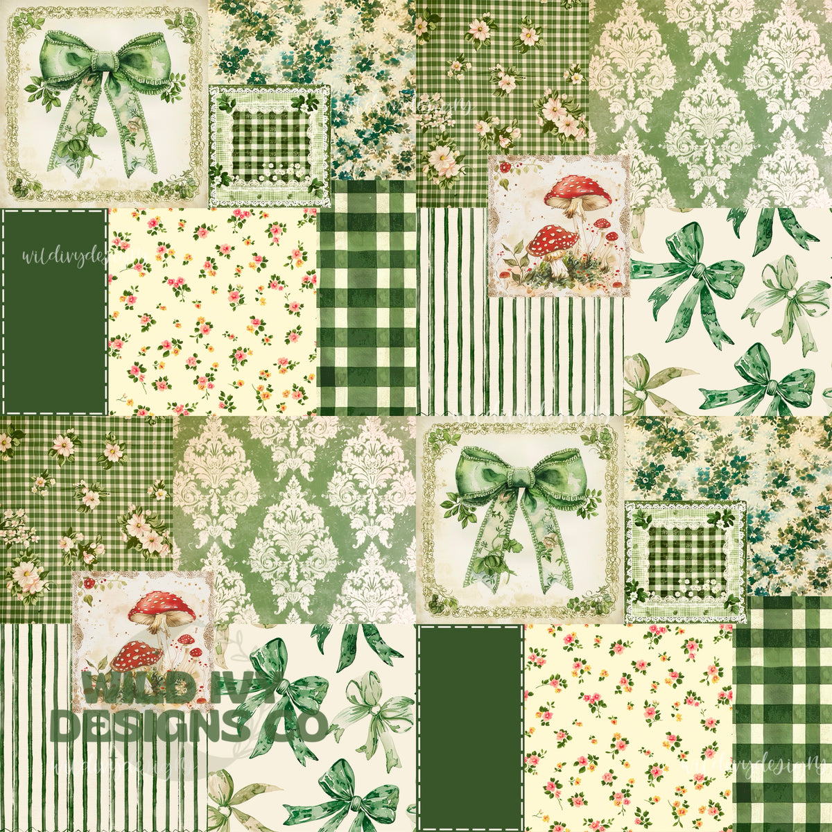Green Cottage Core Coquette Spring Patchwork – Wildivydesignsco