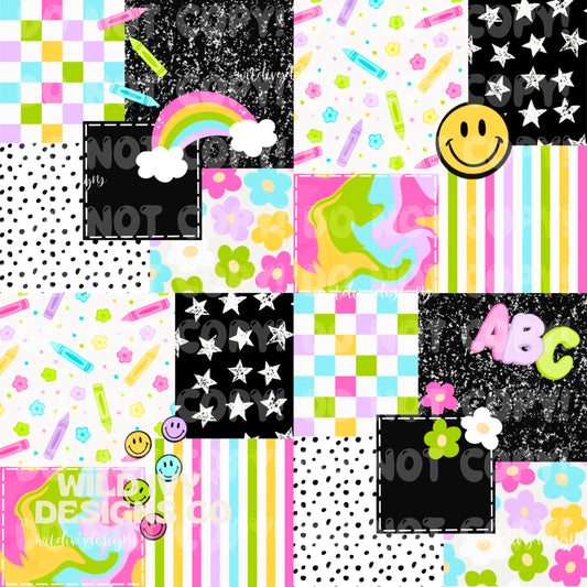 Back 2 School Rainbow Patchwork