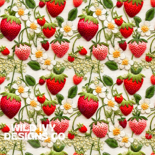 Embroidery Strawberry Fields