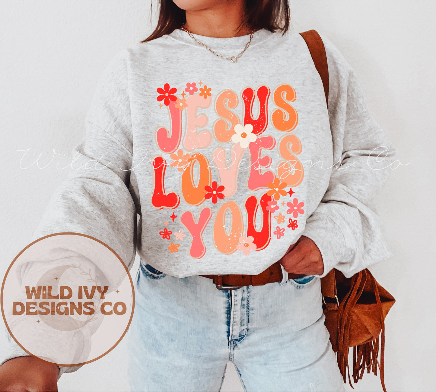 Jesus Loves You Retro Daisies