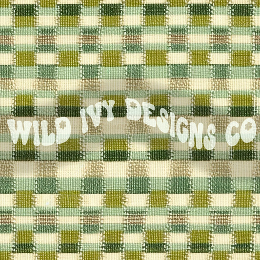 Shades Of Green Embroidered Checks