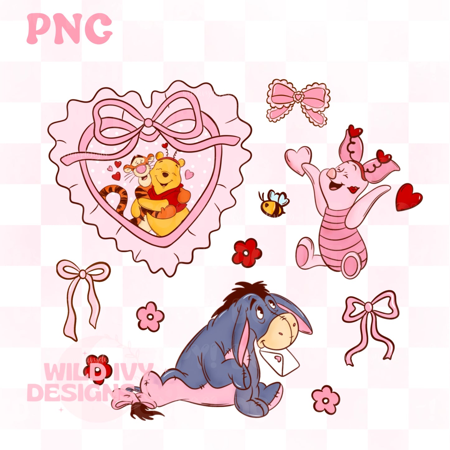 Coquette Vday Hunny Bear PNG
