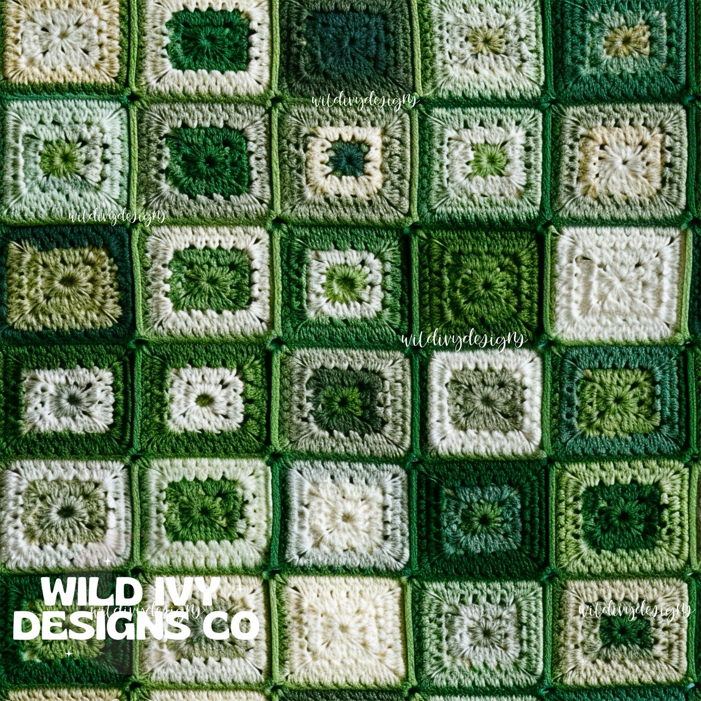 Shades Of Green Granny Square