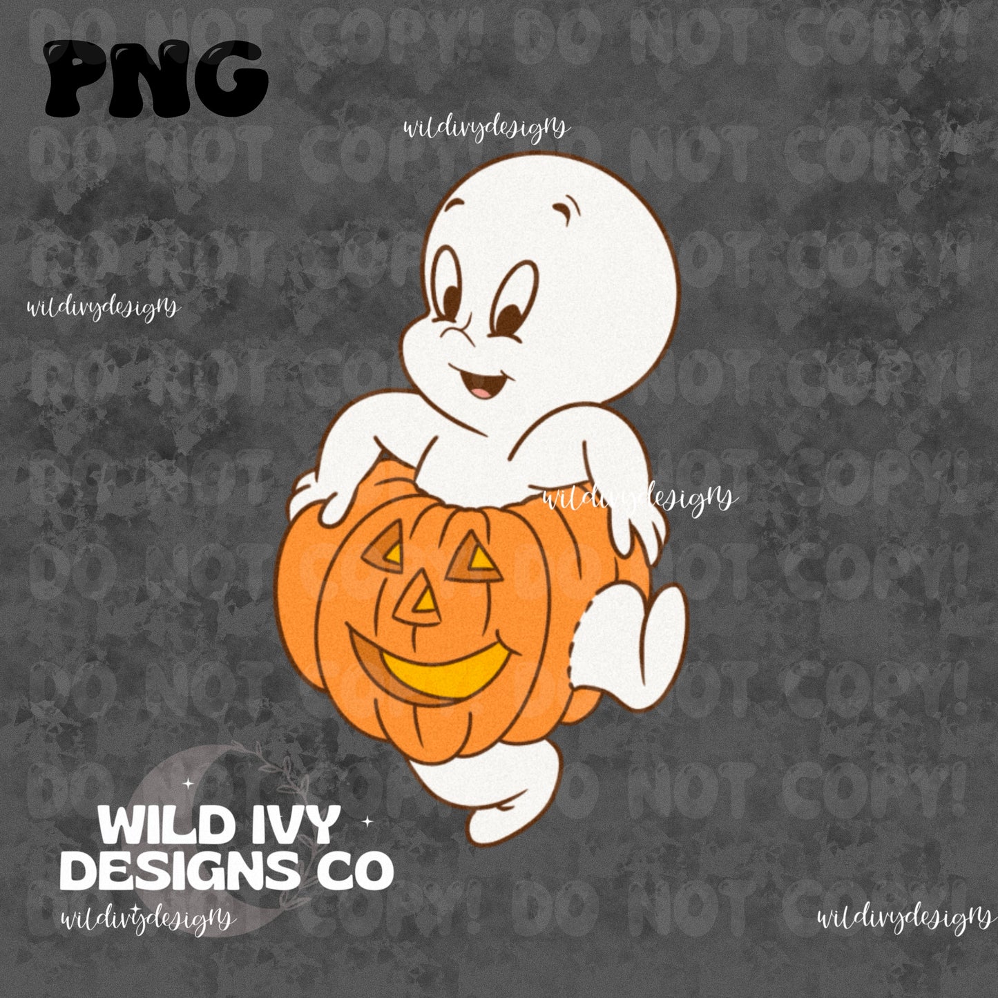 Friendly Ghost Pumpkin PNG