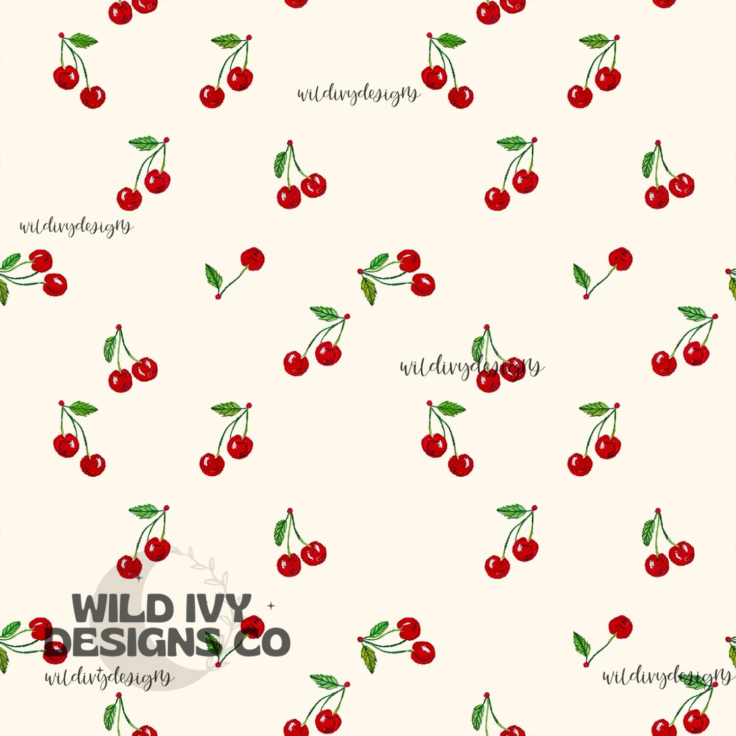 Embroidery Dainty Cherries