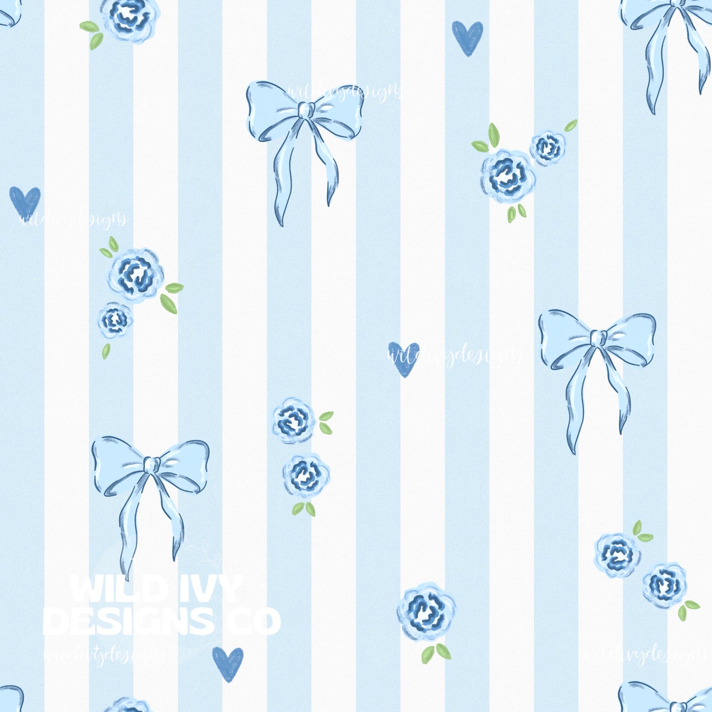 Spring Blue Bow Cords (stripes & regular)