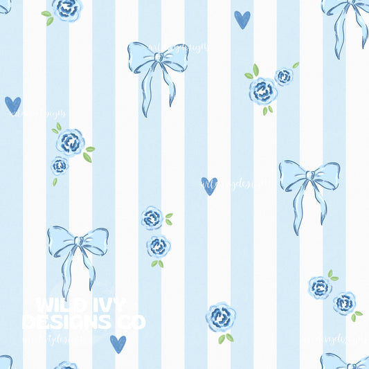 Spring Blue Bow Cords (stripes & regular)