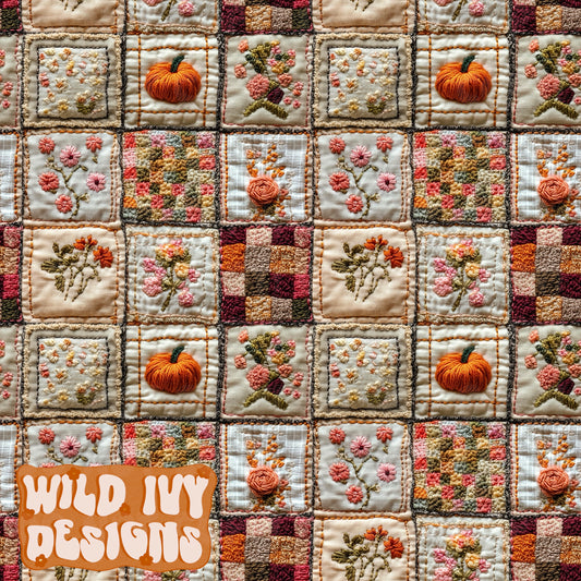 FALL PUMPKIN EMBROIDERY PATCHWORK